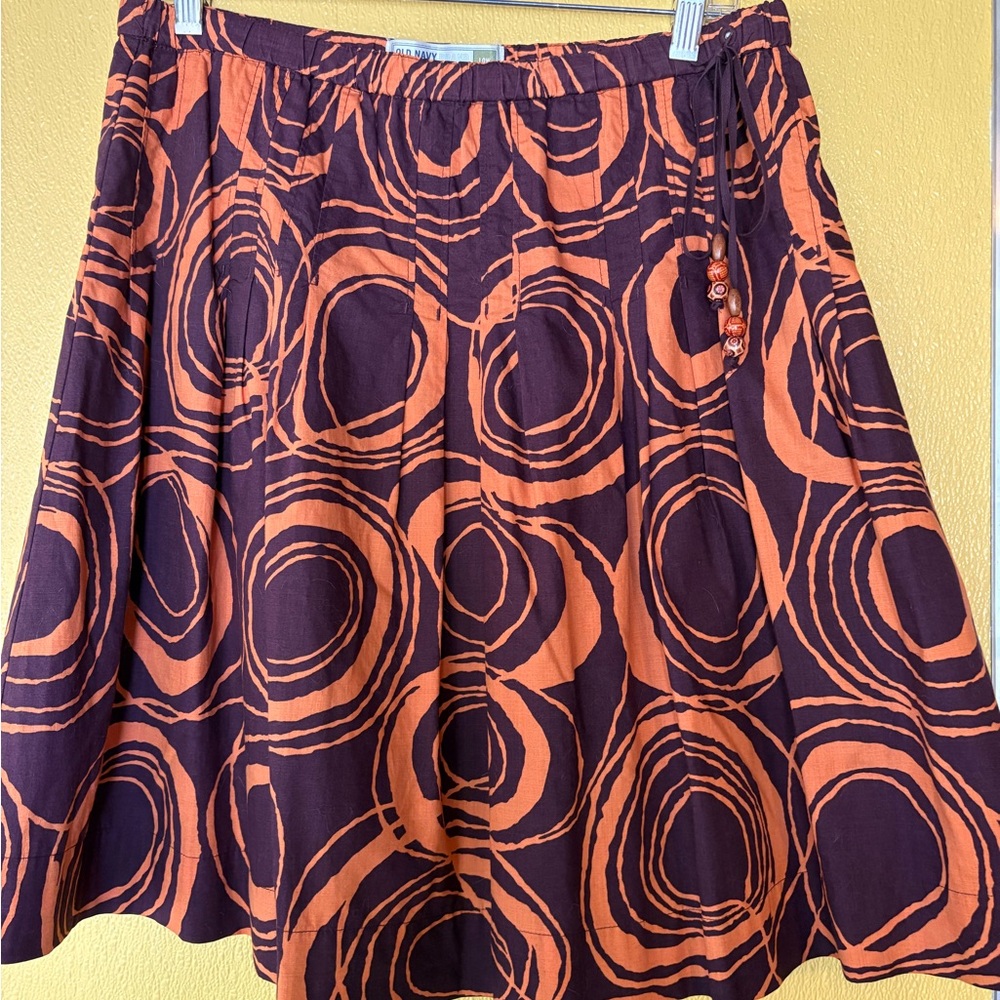 Old Navy Skirt with Orange and Brown Circles